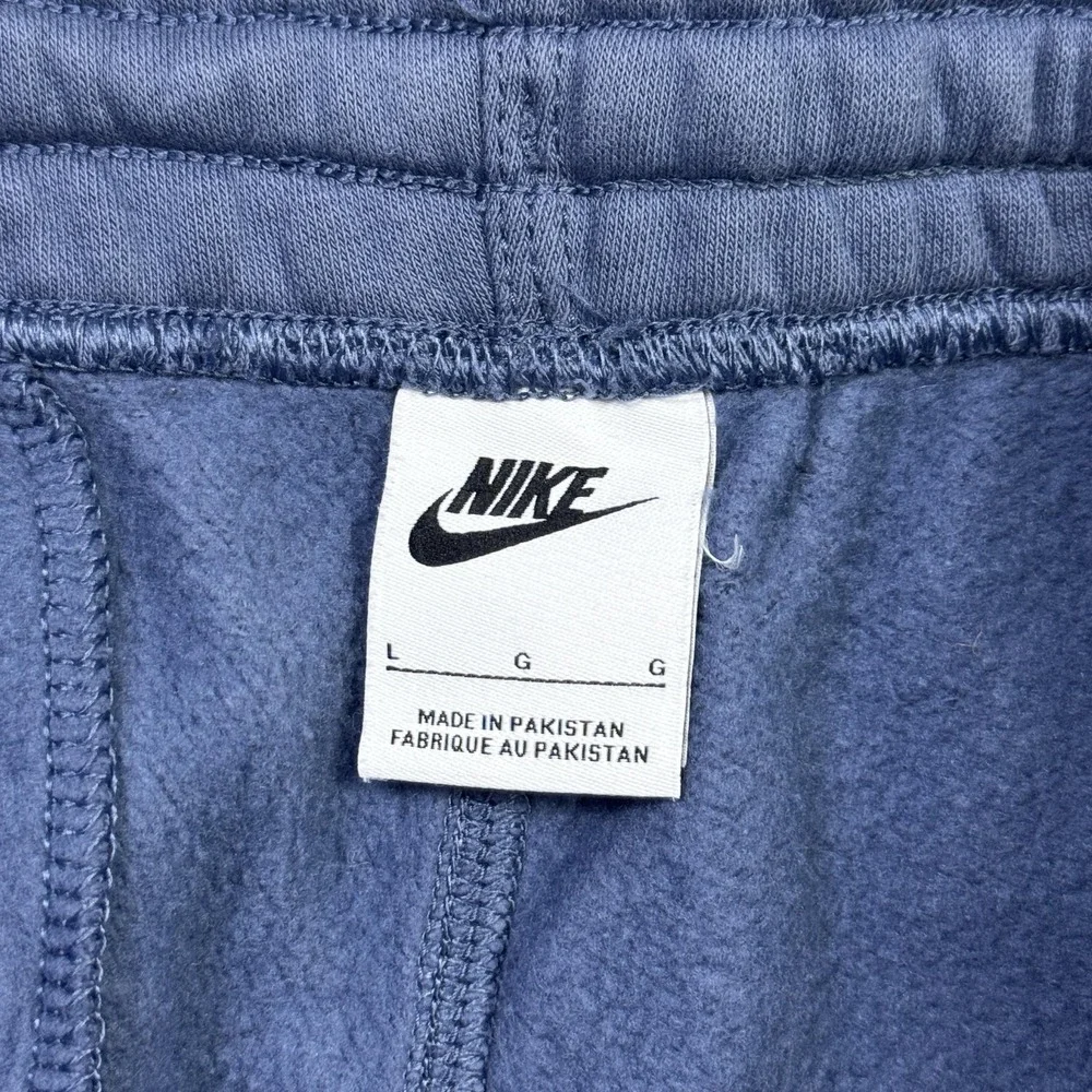 Nike Sweatpants Mens L Blue Fleece Jogger Drawstring Pockets‎ Swoosh 31in